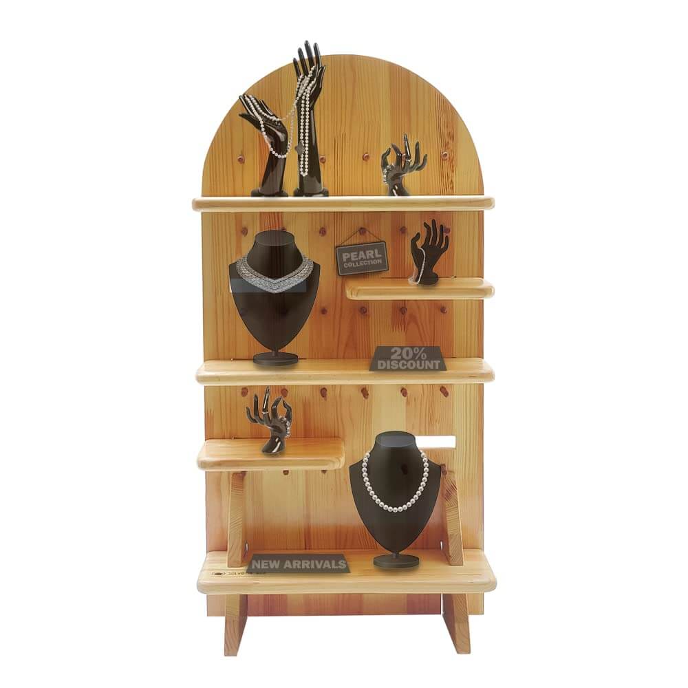 Solvd-in-box Display Stand for Shop Wooden Counter Top Organizer